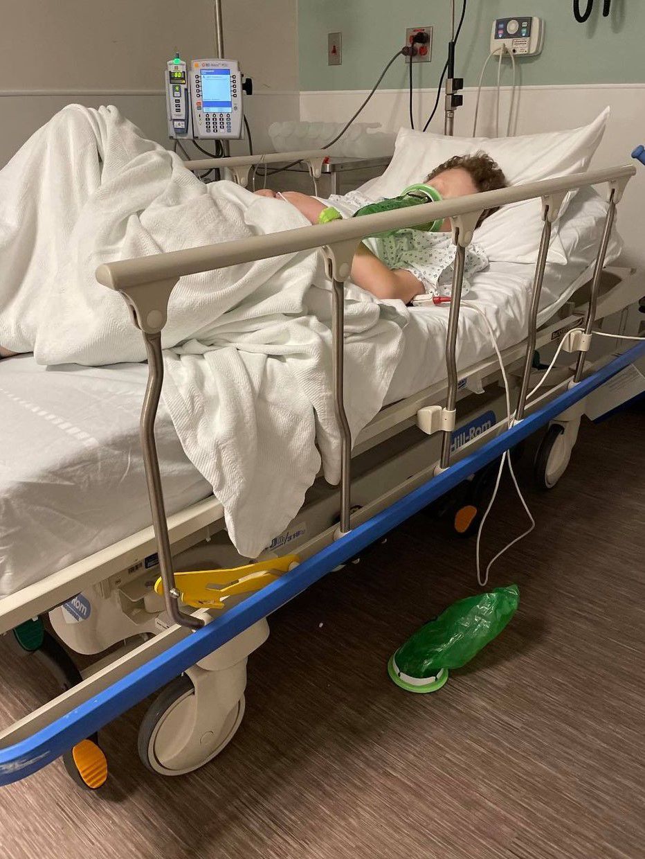 Liam Myers in the hospital
